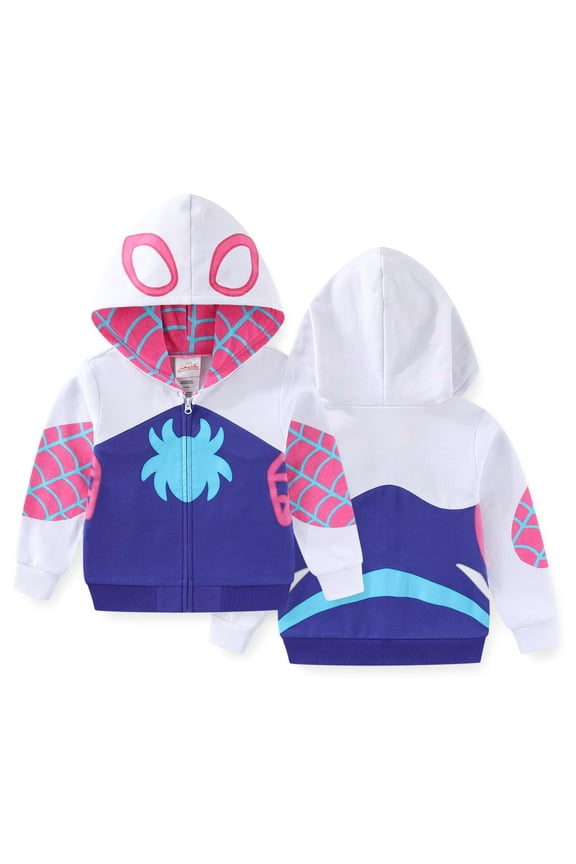 Spidey & His Amazing Friends Ghost Spider Spider-Gwen Zip-Up Hoodie (Girls), Sizes 2T-7