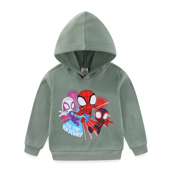 Marvel Spidey & His Amazing Friends Spider-Man Miles Morales Ghost Spider Pullover Hoodie (Boys), Sizes 3T-7