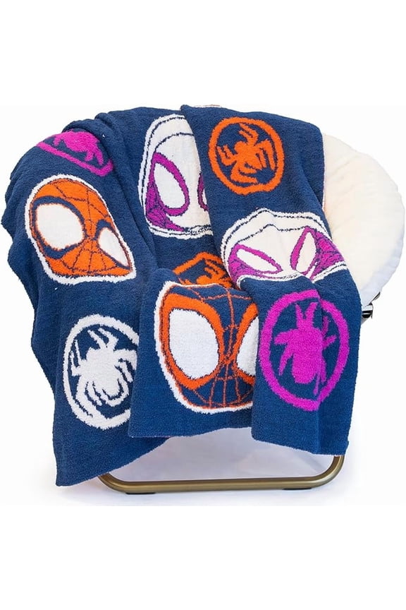 Spidey & His Amazing Friends Spidey Friends Feather Knit Throw - Soft & Cozy Décor