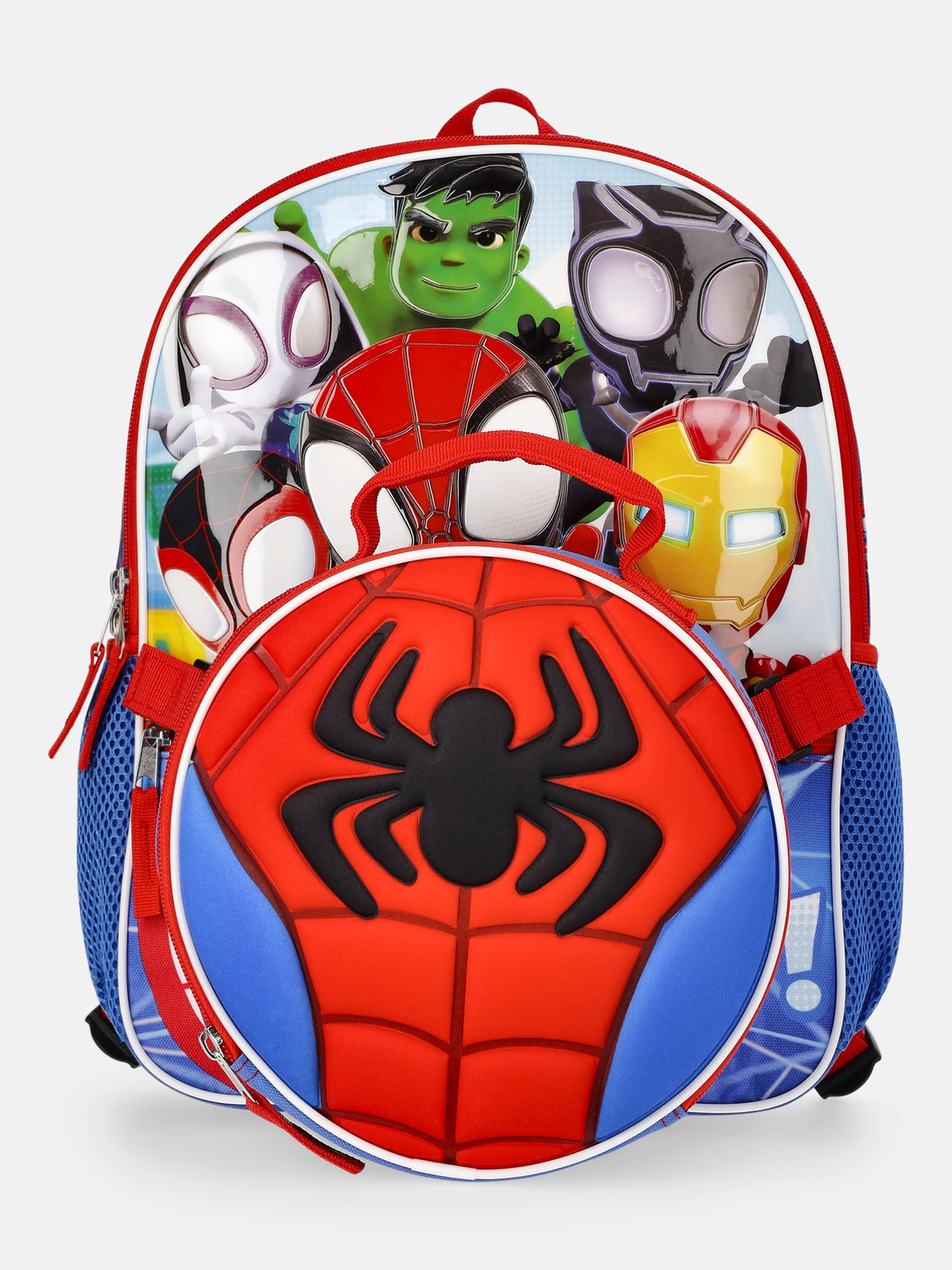 Marvel Spidey and Friends 14" Toddler Backpack with Lunch Kit - Blue