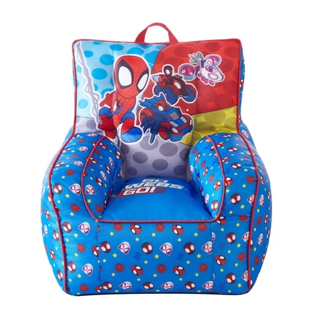 Marvel Spidey and Friends Blue Square Bean Bag Chair, Polyester