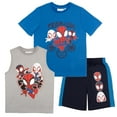 thumbnail image 1 of Marvel Spidey and His Amazing Friends 3 Piece Boys Short Set Spider-Man Shirt Tank Top and Shorts Set Spiderman 3 Pack (Size 3T-8), 1 of 12