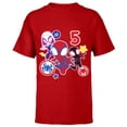 thumbnail image 1 of Marvel Spidey and His Amazing Friends 5 Year Old Birthday - Short Sleeve T-Shirt for Kids - Customized-Red, 1 of 5