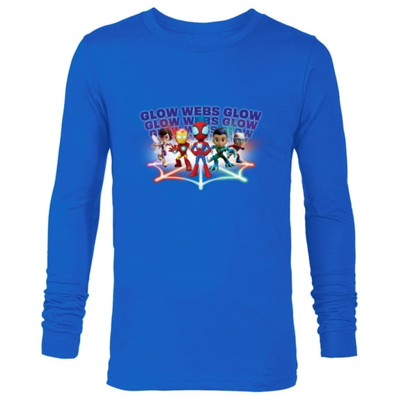 Marvel Spidey and His Amazing Friends Avengers Glow Webs - Long Sleeve T-Shirt for Men - Customized-Navy