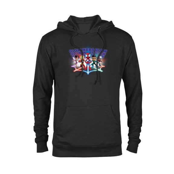 Marvel Spidey and His Amazing Friends Avengers Glow Webs - Pullover Hoodie for Adults - Customized-Black