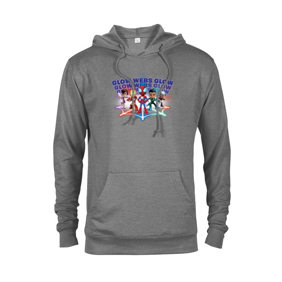 Marvel Spidey and His Amazing Friends Avengers Glow Webs - Pullover Hoodie for Adults - Customized-Graphite Heather