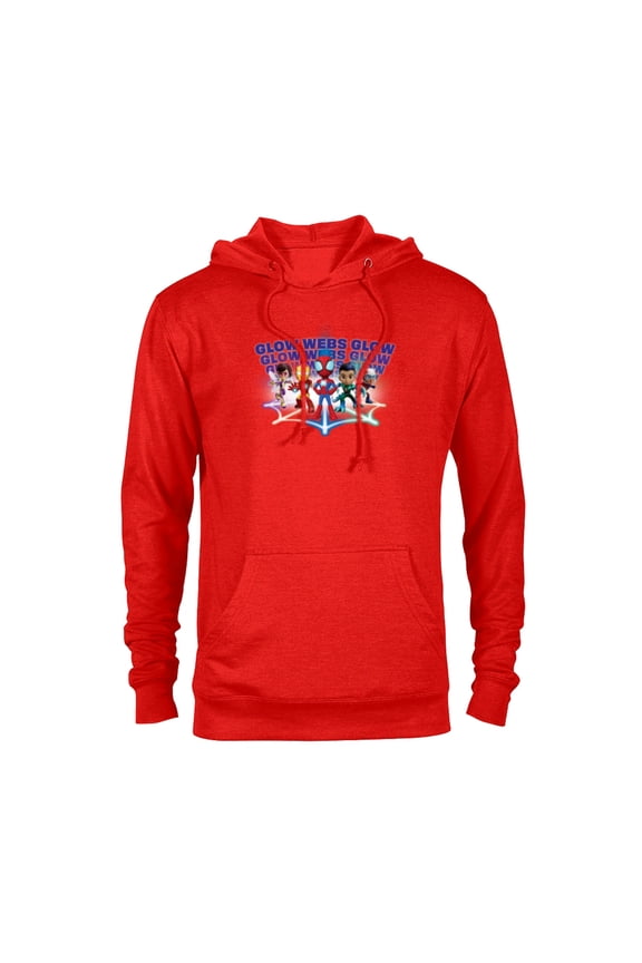 Spidey and His Amazing Friends Avengers Glow Webs - Pullover Hoodie for Adults - Customized-Red