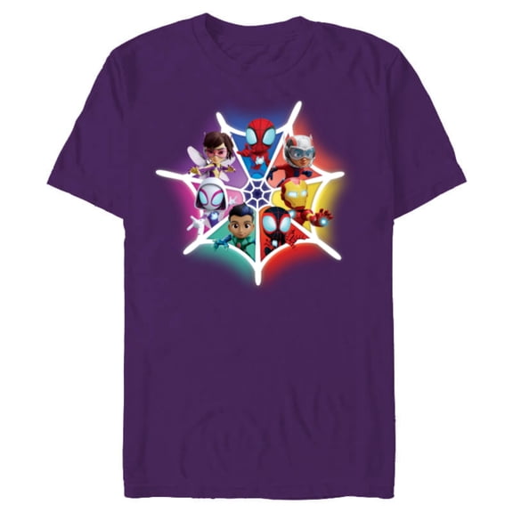 Marvel Spidey and His Amazing Friends Avengers Team-Up - Short Sleeve Blended T-Shirt for Adults - Customized-Purple