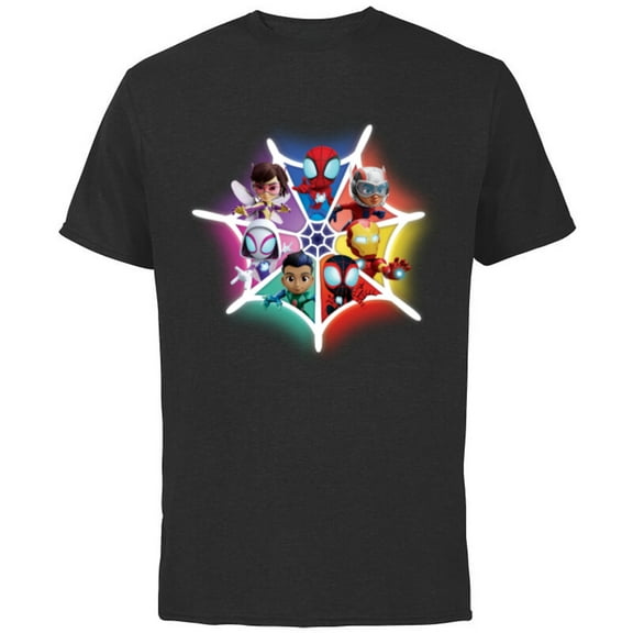 Marvel Spidey and His Amazing Friends Avengers Team-Up - Short Sleeve Cotton T-Shirt for Adults - Customized-Black