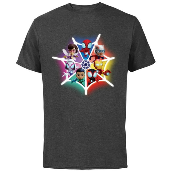 Marvel Spidey and His Amazing Friends Avengers Team-Up - Short Sleeve Cotton T-Shirt for Adults - Customized-Charcoal