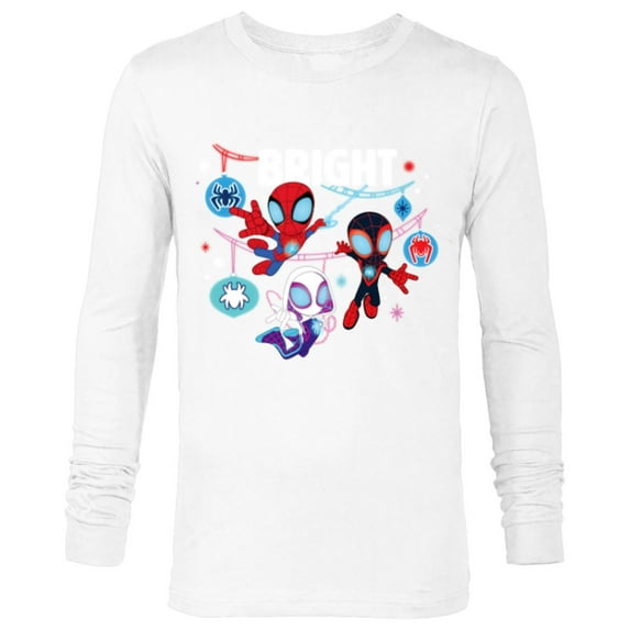 Marvel Spidey and His Amazing Friends Bright Christmas - Long Sleeve T-Shirt for Men - Customized-White