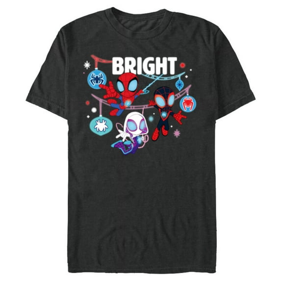 Marvel Spidey and His Amazing Friends Bright Christmas - Short Sleeve Blended T-Shirt for Adults - Customized-Dark Heather