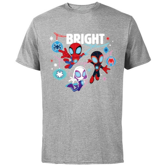 Marvel Spidey and His Amazing Friends Bright Christmas - Short Sleeve Cotton T-Shirt for Adults - Customized-Athletic Heather