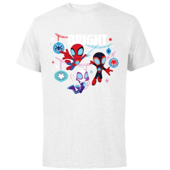 Marvel Spidey and His Amazing Friends Bright Christmas - Short Sleeve Cotton T-Shirt for Adults - Customized-White