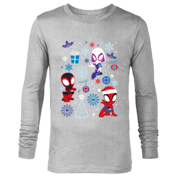 Marvel Spidey and His Amazing Friends Christmas Holiday Icon - Long Sleeve T-Shirt for Men - Customized-Athletic Heather