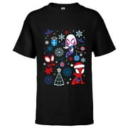 Marvel Spidey and His Amazing Friends Christmas Holiday Icon - Short Sleeve T-Shirt for Kids - Customized-Black