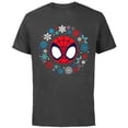 thumbnail image 1 of Marvel Spidey and His Amazing Friends Christmas Wreath - Short Sleeve Cotton T-Shirt for Adults - Customized-Charcoal, 1 of 5