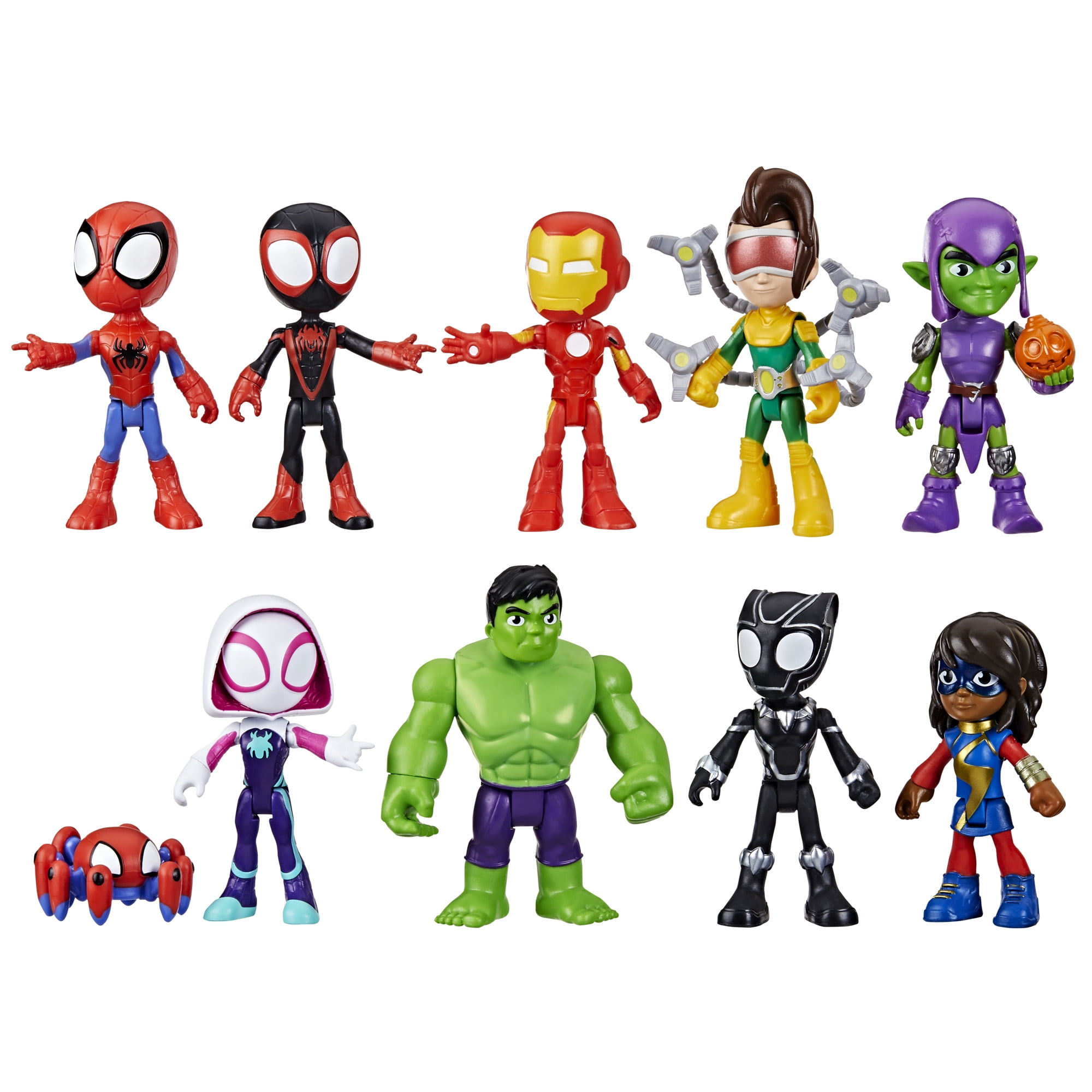 Marvel, Spidey and His Amazing Friends Collection Pack, Includes 10 Figures, for Kids Ages 3+  (图1)