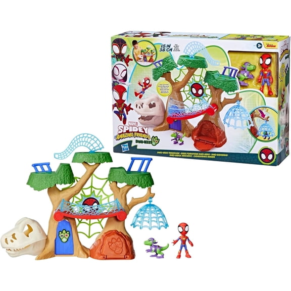 Marvel Spidey and His Amazing Friends Dino-Webs Treehouse Playset