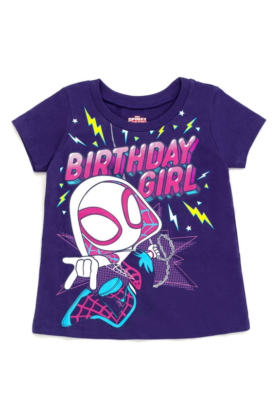 Spidey and His Amazing Friends Ghost-Spider Birthday T-Shirt Toddler to Little Kid