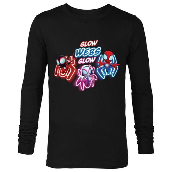 Marvel Spidey and His Amazing Friends Glow Webs Glow Action - Long Sleeve T-Shirt for Men - Customized-Black