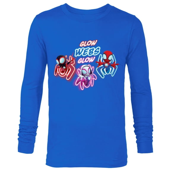 Marvel Spidey and His Amazing Friends Glow Webs Glow Action - Long Sleeve T-Shirt for Men - Customized-Navy
