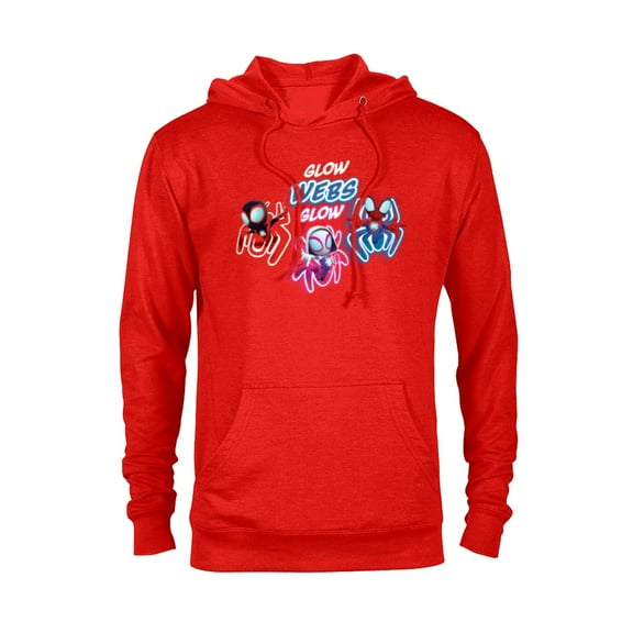 Marvel Spidey and His Amazing Friends Glow Webs Glow Action - Pullover Hoodie for Adults - Customized-Red