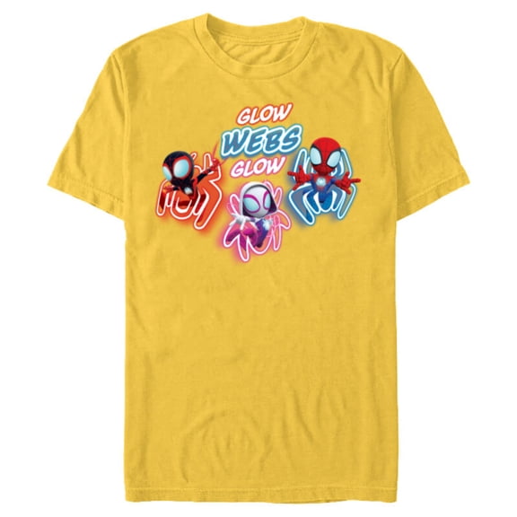 Marvel Spidey and His Amazing Friends Glow Webs Glow Action - Short Sleeve Blended T-Shirt for Adults - Customized-Yellow