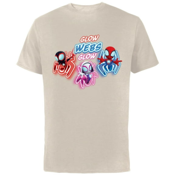 Marvel Spidey and His Amazing Friends Glow Webs Glow Action - Short Sleeve Cotton T-Shirt for Adults - Customized-Natural