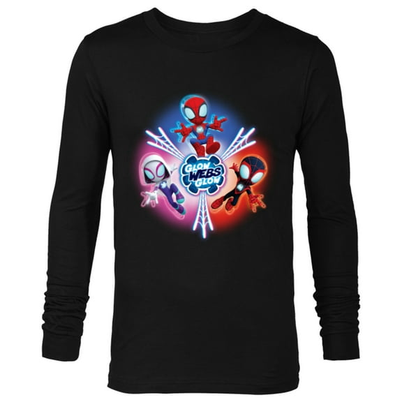 Marvel Spidey and His Amazing Friends Glow Webs Glow Icon - Long Sleeve T-Shirt for Men - Customized-Black