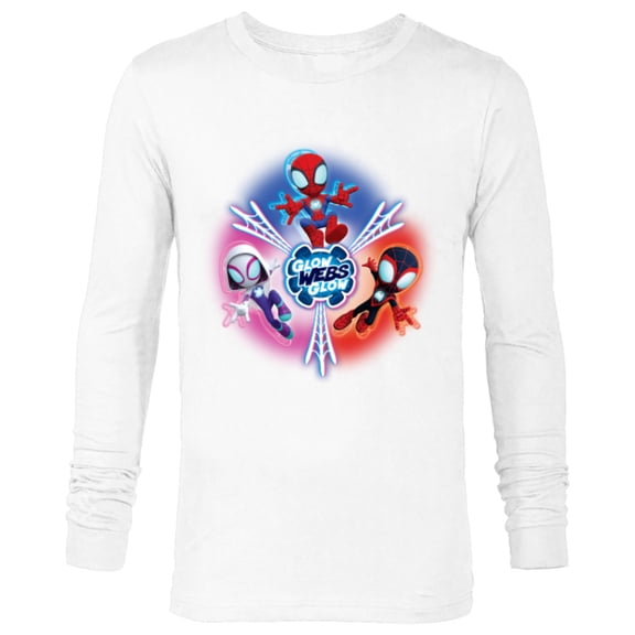 Marvel Spidey and His Amazing Friends Glow Webs Glow Icon - Long Sleeve T-Shirt for Men - Customized-White
