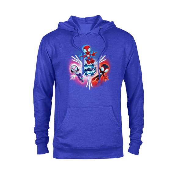 Marvel Spidey and His Amazing Friends Glow Webs Glow Icon - Pullover Hoodie for Adults - Customized-Navy