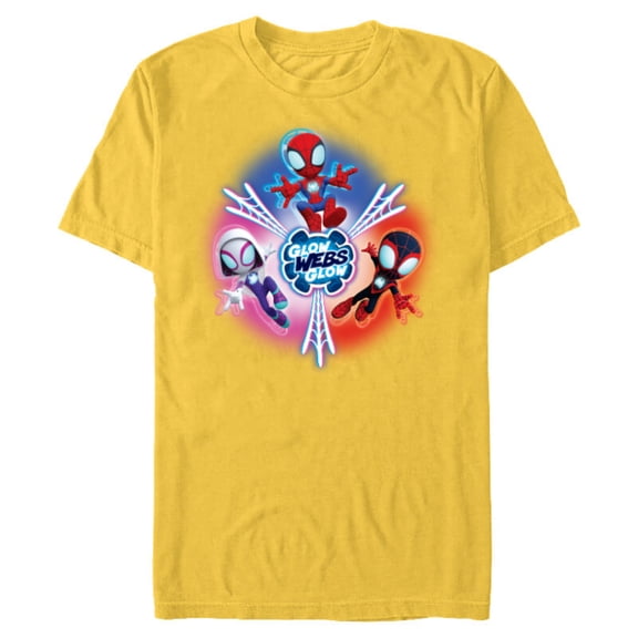 Marvel Spidey and His Amazing Friends Glow Webs Glow Icon - Short Sleeve Blended T-Shirt for Adults - Customized-Yellow