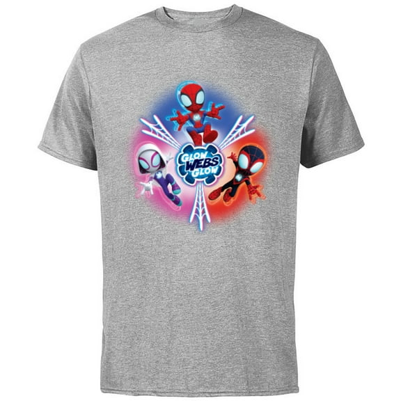 Marvel Spidey and His Amazing Friends Glow Webs Glow Icon - Short Sleeve Cotton T-Shirt for Adults - Customized-Athletic Heather