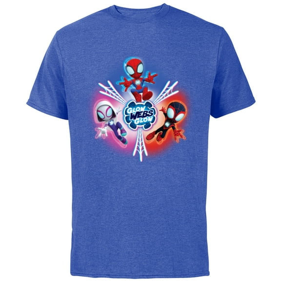 Marvel Spidey and His Amazing Friends Glow Webs Glow Icon - Short Sleeve Cotton T-Shirt for Adults - Customized-Royal Heather