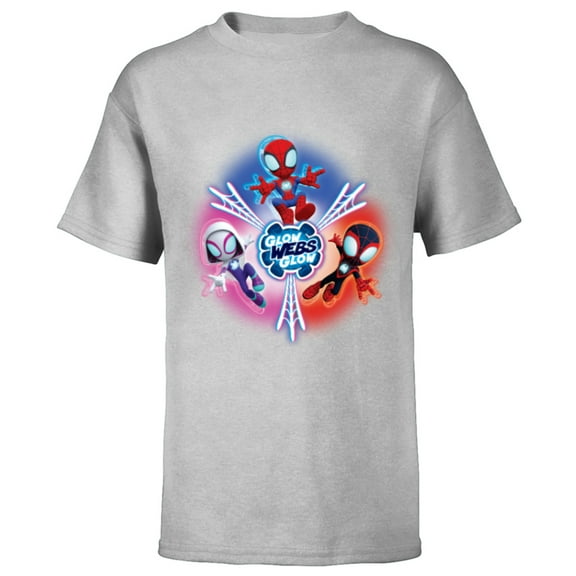 Marvel Spidey and His Amazing Friends Glow Webs Glow Icon - Short Sleeve T-Shirt for Kids - Customized-Athletic Heather