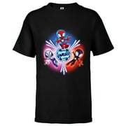 Marvel Spidey and His Amazing Friends Glow Webs Glow Icon - Short Sleeve T-Shirt for Kids - Customized-Black