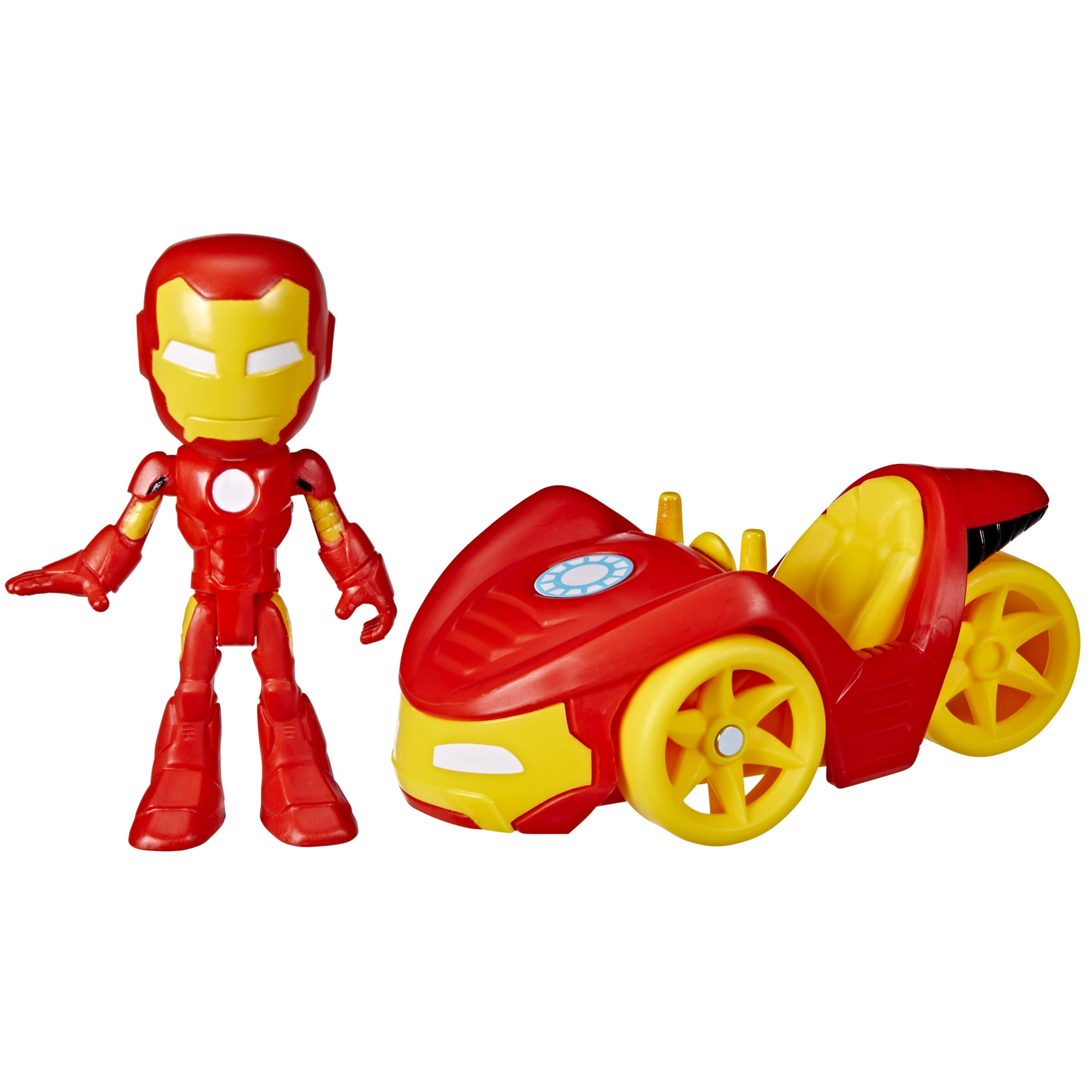 Marvel Spidey and His Amazing Friends Iron Man Action Figure and Iron Racer Car