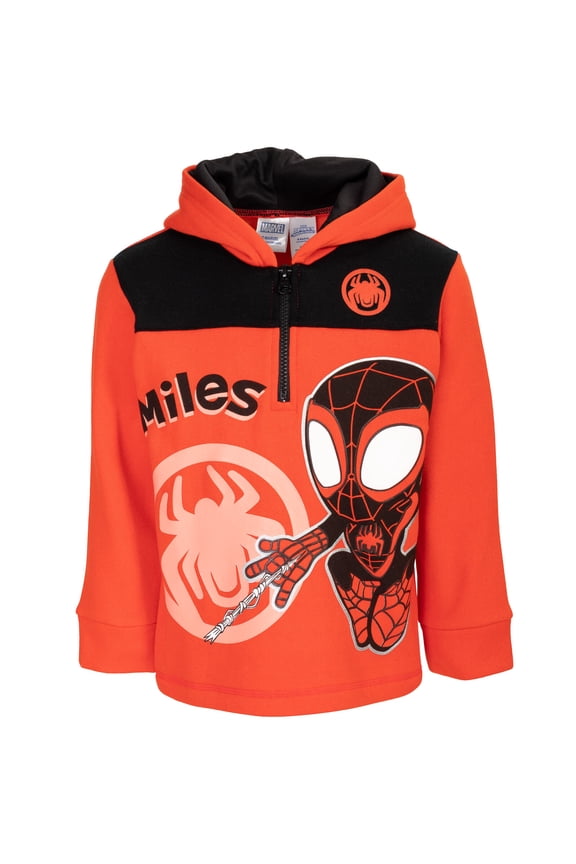 Spidey and His Amazing Friends Miles Morales Toddler Boys Fleece Half Zip Hoodie Toddler to Little Kid