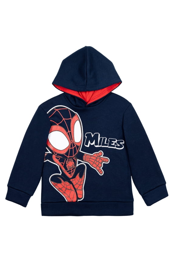 Spidey and His Amazing Friends Toddler Boys' Fleece Hoodie Miles Morales Navy