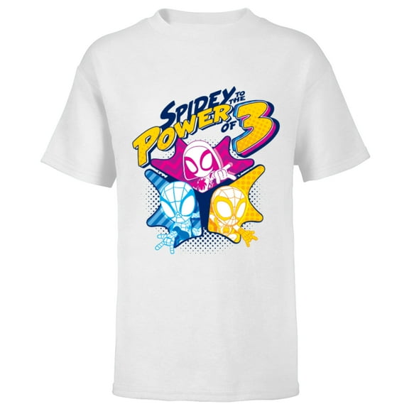 Marvel Spidey and His Amazing Friends Power of 3 Boys - Short Sleeve T-Shirt for Kids - Customized-White