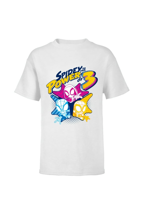 Spidey and His Amazing Friends Power of 3 Boys - Short Sleeve T-Shirt for Kids - Customized-White