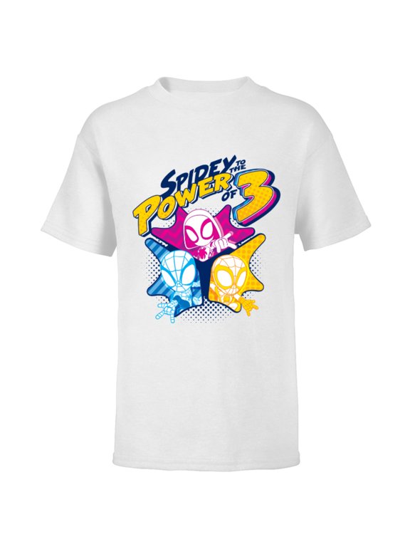 Spidey and His Amazing Friends Power of 3 Boys - Short Sleeve T-Shirt for Kids - Customized-White