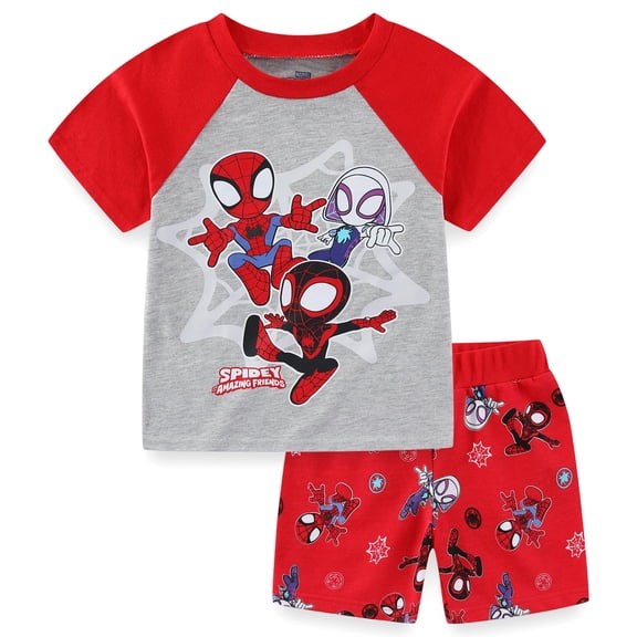 Marvel Spidey and His Amazing Friends Short Sleeve T-Shirt and French Terry Shorts Set (Boys), 2 Piece Set, Sizes 2T-5T