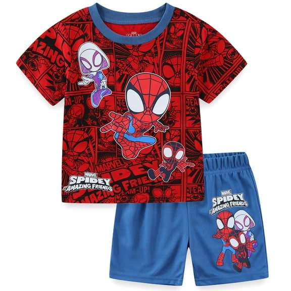 Marvel Spidey and His Amazing Friends Short Sleeve T-Shirt and Shorts Set (Boys), 2 Piece Set, Sizes 2T-7