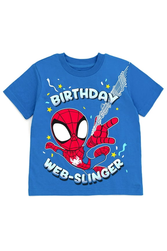 Spidey and His Amazing Friends Spider-Man Birthday T-Shirt Toddler to Little Kid