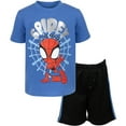 thumbnail image 1 of Marvel Spidey and His Amazing Friends Spider-Man Little Boys T-Shirt and Mesh Shorts Outfit Set Toddler to Little Kid, 1 of 5