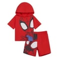 thumbnail image 1 of Marvel Spidey and His Amazing Friends Spider-Man Miles Morales Pullover Hoodie and French Terry Shorts Toddler to Big Kid, 1 of 5