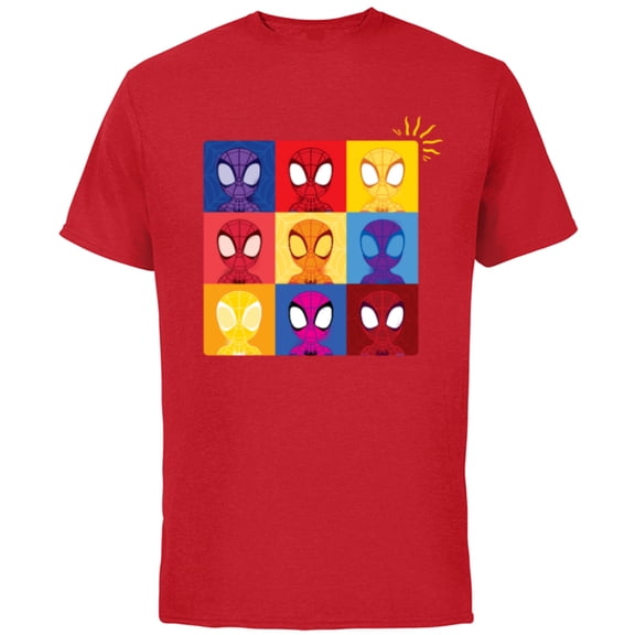 Marvel Spidey and His Amazing Friends Spider-Man Sense - Short Sleeve Cotton T-Shirt for Adults - Customized-Red
