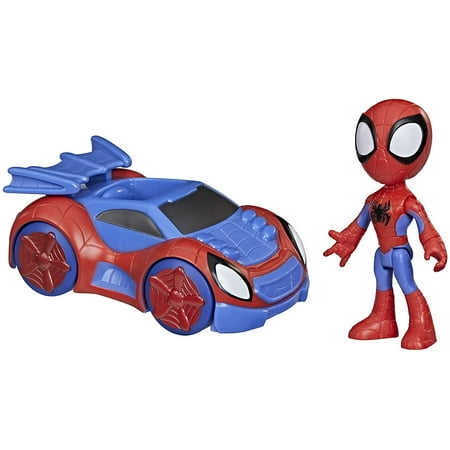 Marvel Spidey and His Amazing Friends Spidey Action Figure and Web-Crawler Vehicle, for Kids Ages 3 and Up , Black